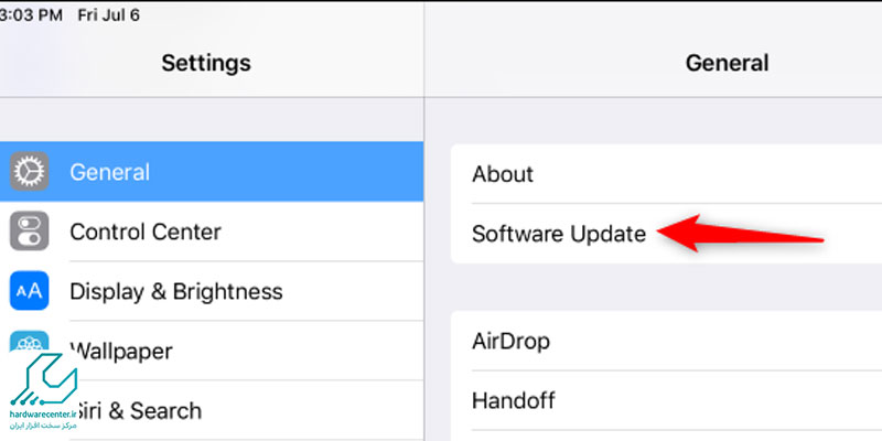 نحوه آپدیت iOS