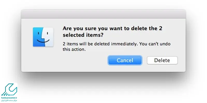 حذف فایل در macbook